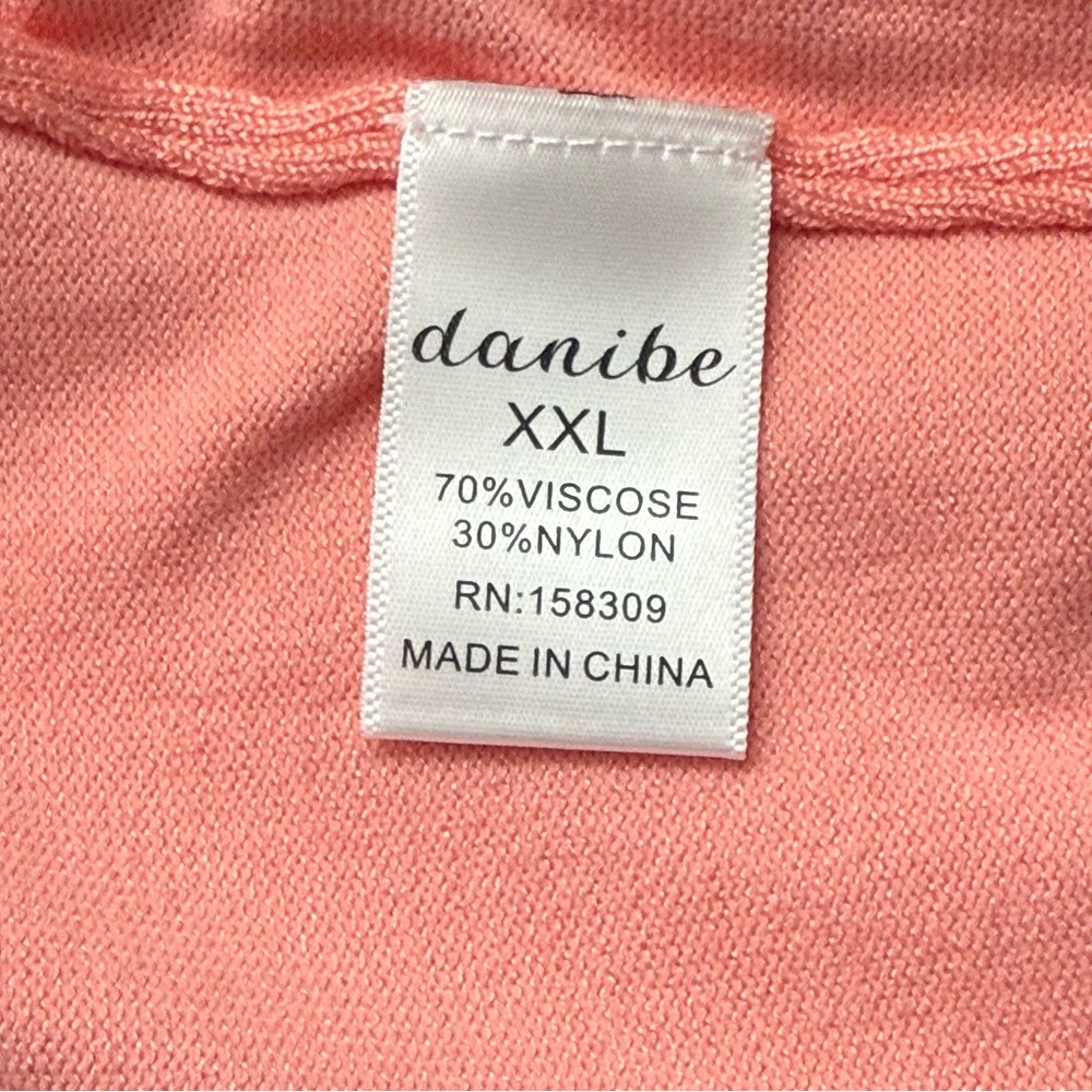 Danibe Designed in California Women's Crop Open Front Shrug, Peach, Size XXL - Picture 4 of 6